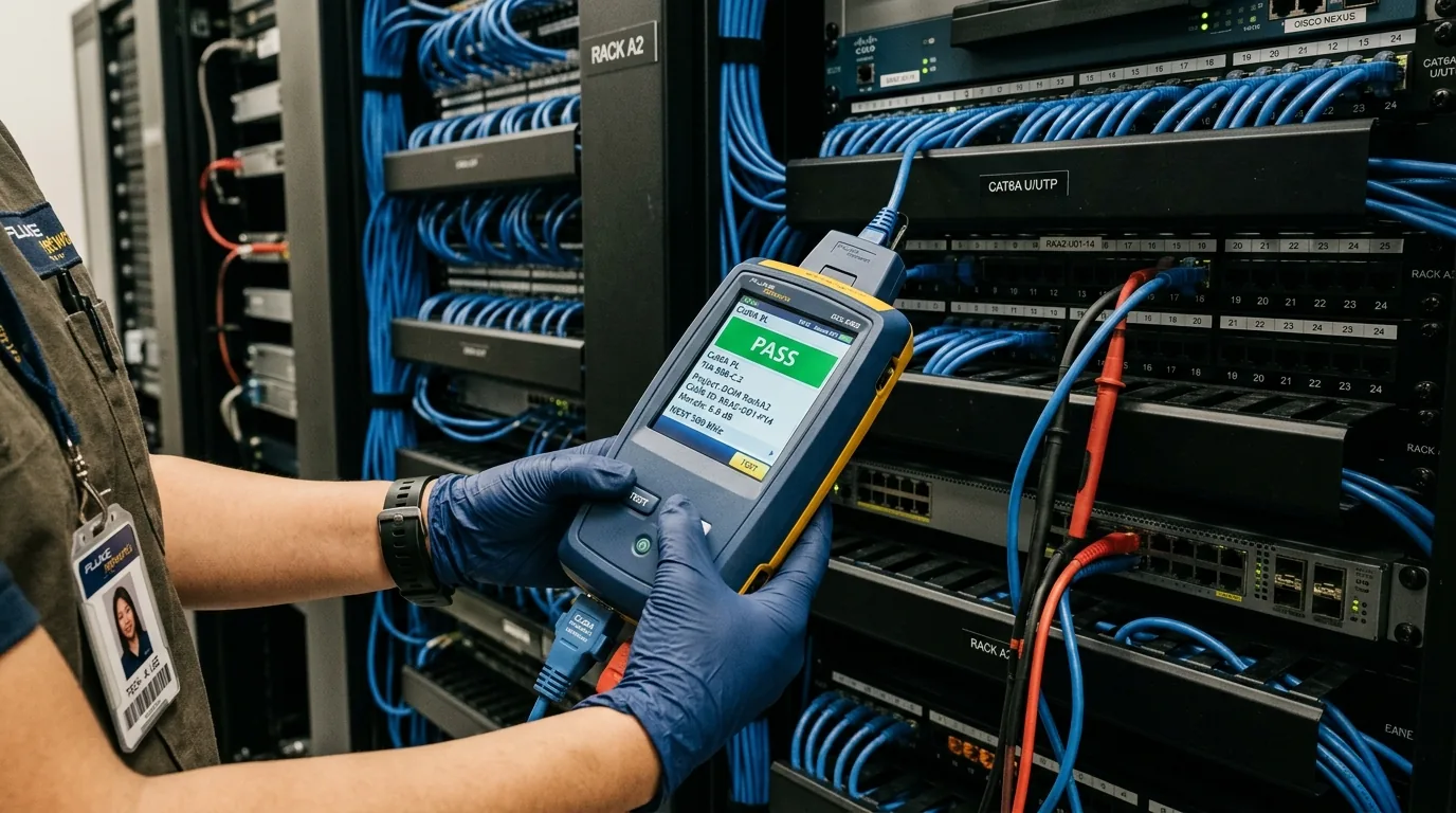 Certificación y diagnóstico con instrumental Fluke Networks propio