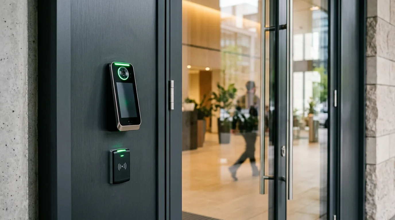 Terminal de control de acceso biométrico facial y RFID